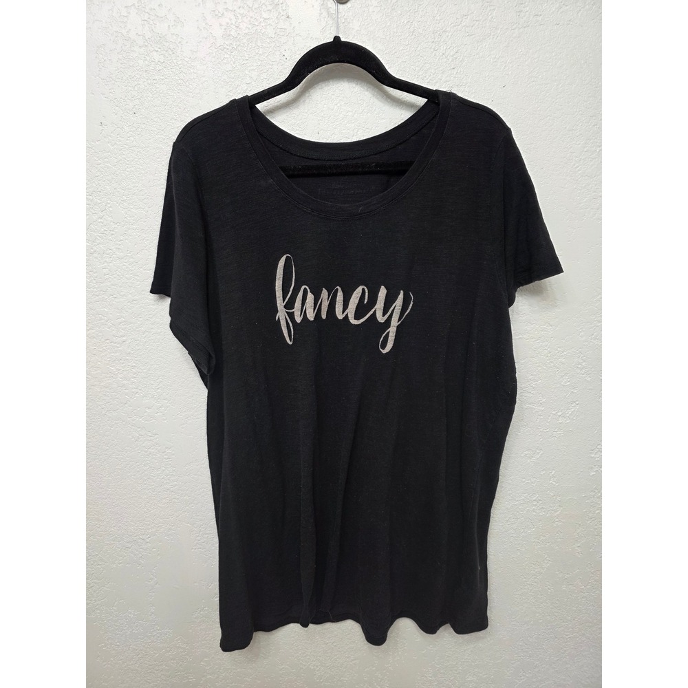 Torrid Black Fancy Graphic Tee Script Print 2X‎